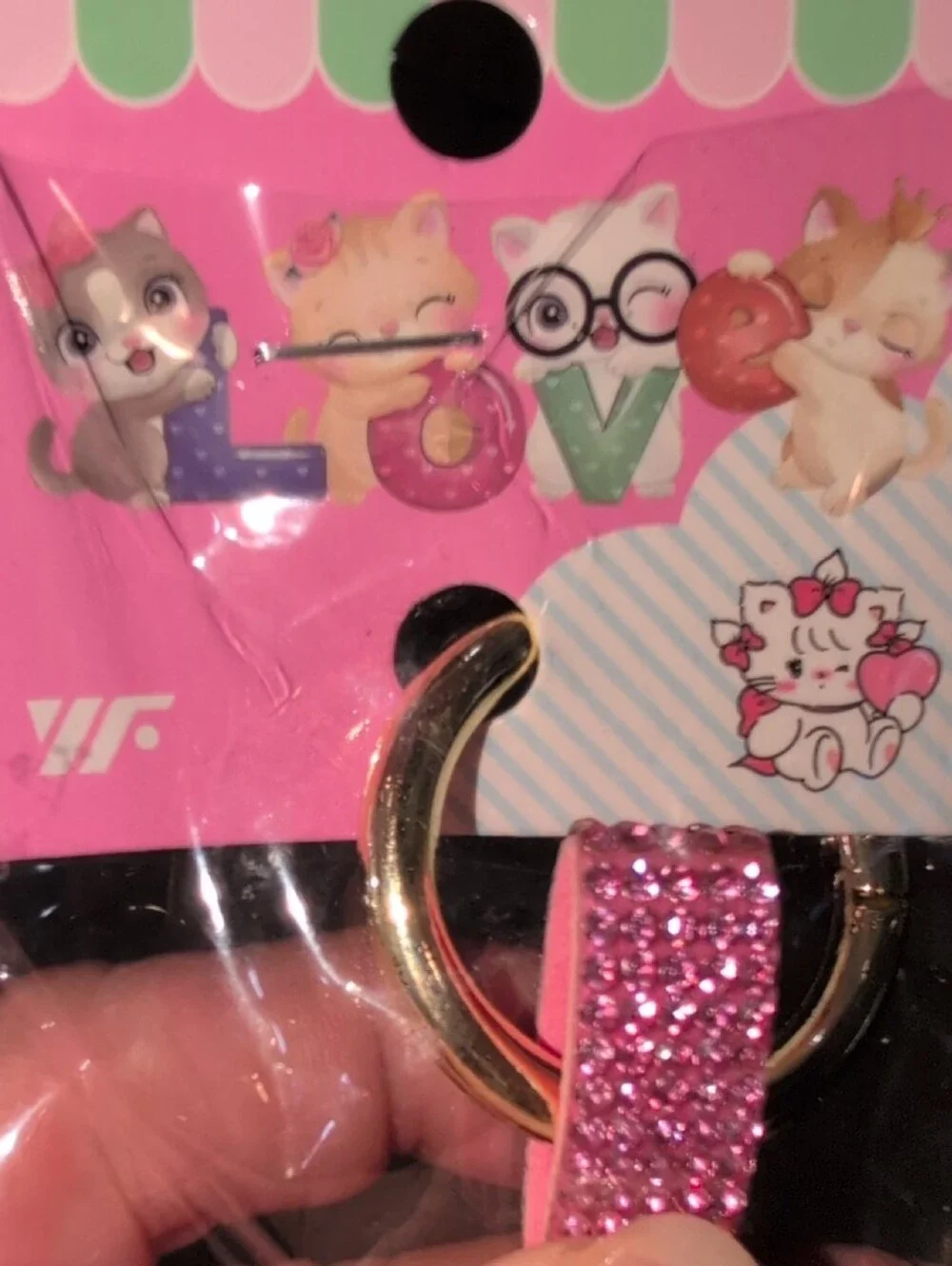 Pink Glitter Butterfly Keychain Charm